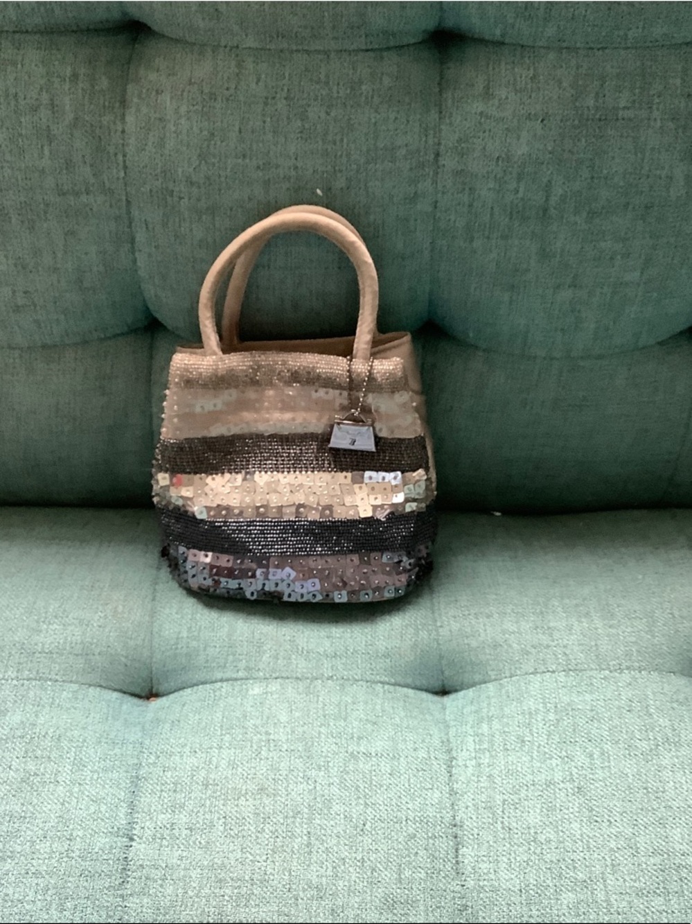 Jeanne Lottie sequins evening bagBag in gray and Black